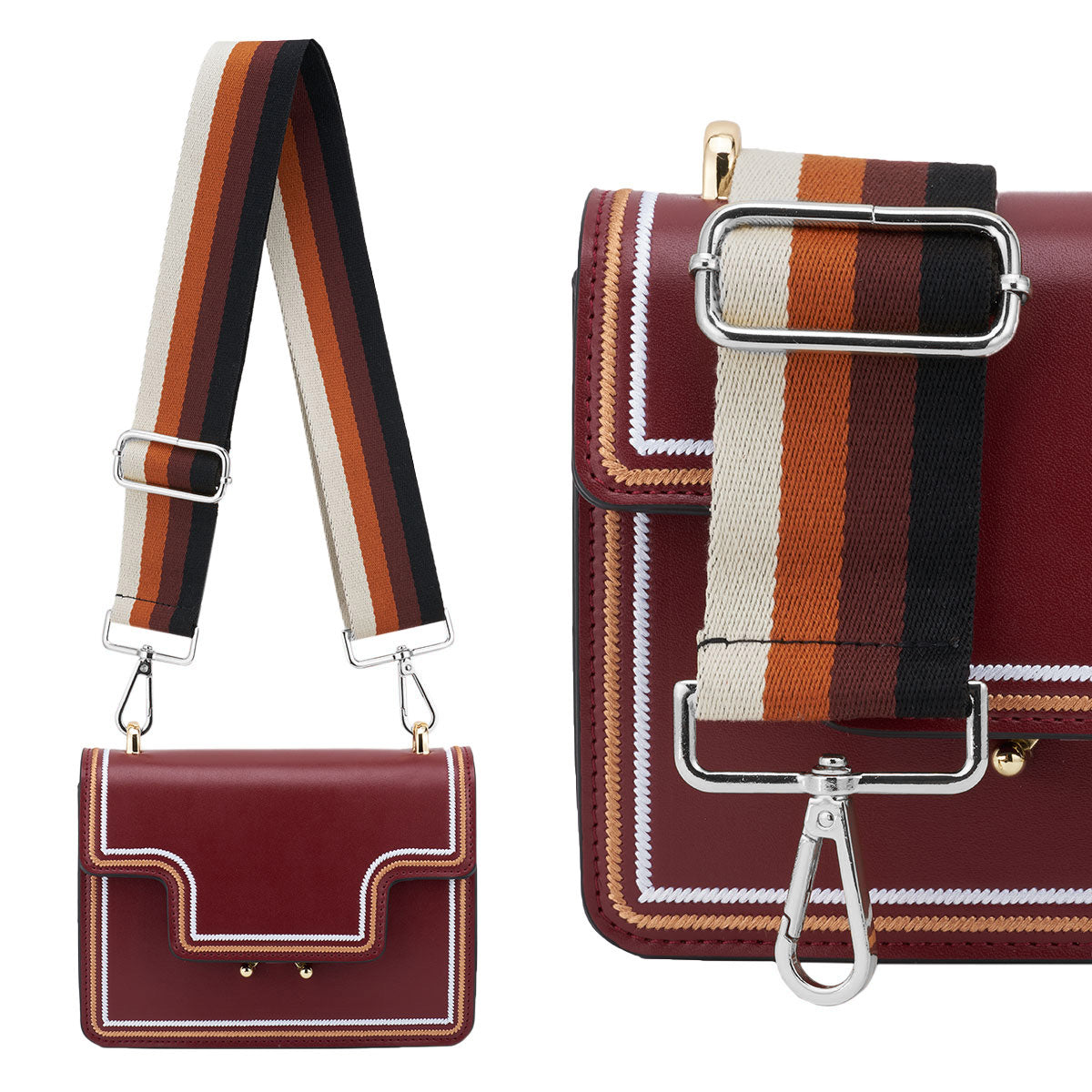 Adjustable Crossbody Purse Straps - Wide Shoulder Belt for Handbag, Canvas  Bag, Guitar - Replacement Strap