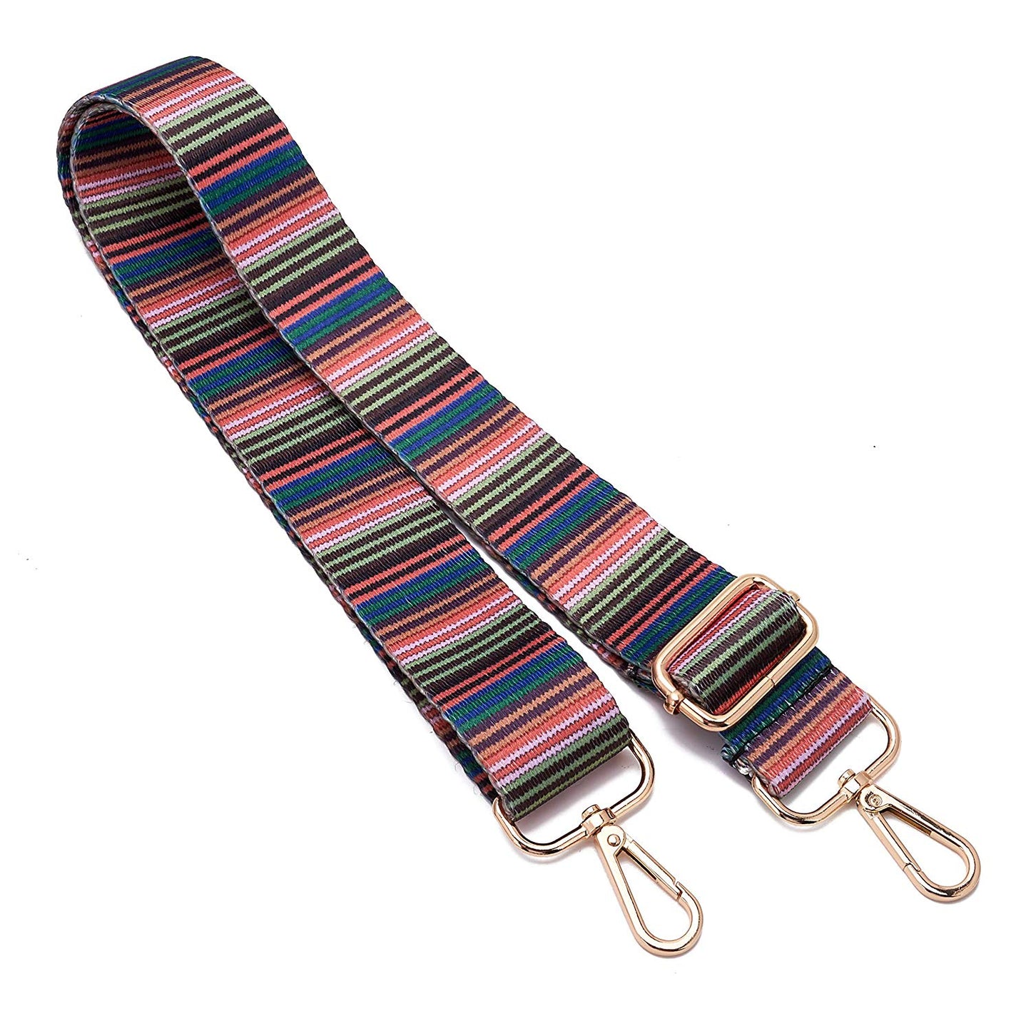 Wide Shoulder Strap Adjustable Replacement Belt Guitar Style Crossbody Bag Handbag Strap Multicolor Canvas Straps（Wide:1.4in，Long:49.2in）