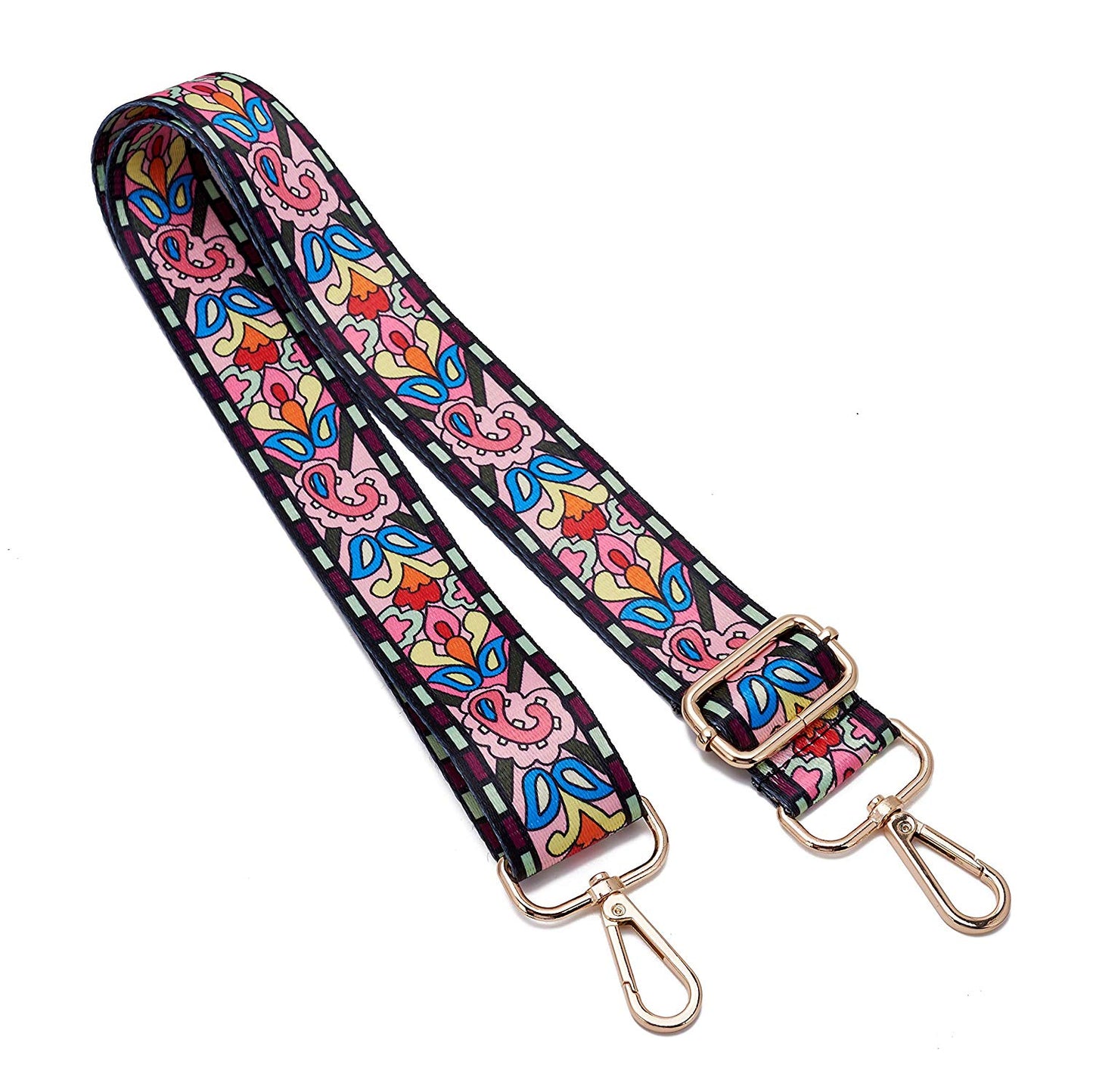 Wide Shoulder Strap Adjustable Replacement Belt Guitar Style Crossbody Bag Handbag Strap Multicolor Canvas Straps（Wide:1.4in，Long:49.2in） (Rhombus)