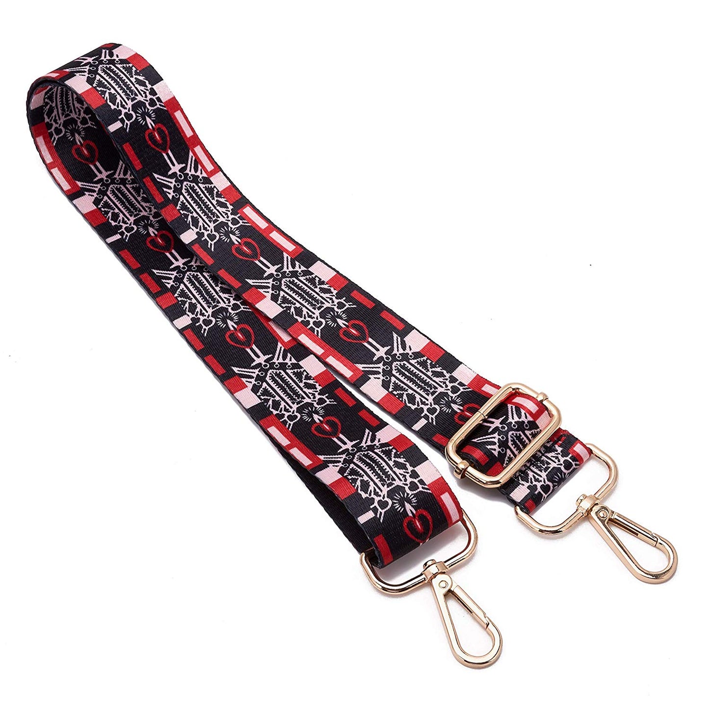 Wide Shoulder Strap Adjustable Replacement Belt Guitar Style Crossbody Bag Handbag Strap Multicolor Canvas Straps（Wide:1.4in，Long:49.2in）