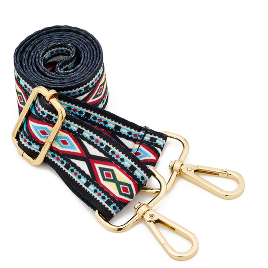 Wide Shoulder Strap Adjustable Replacement Belt Guitar Style Crossbody Bag Handbag Strap Multicolor Canvas Straps（Wide:1.4in，Long:49.2in）