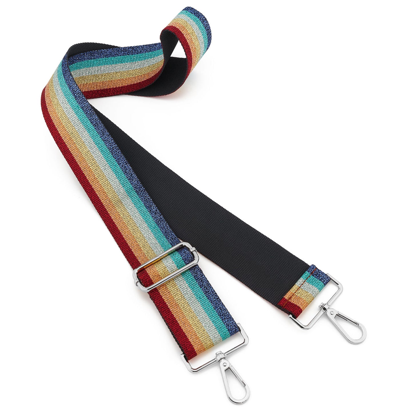 Wide Shoulder Strap Adjustable Replacement Belt Guitar Style Crossbody Bag Handbag Strap Multicolor Canvas Straps（wide: 1.97"(5CM)，Long:49.2in） (Rainbow4)